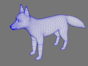 renard low poly Modèle 3D