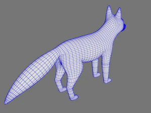 renard low poly Modèle 3D