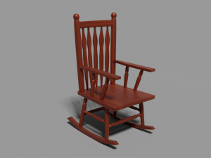 wooden rocking chair 3D 모델