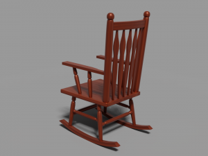 wooden rocking chair Modelo 3D