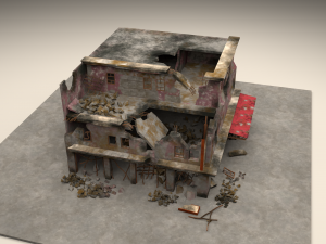 destroyed building 3D 모델