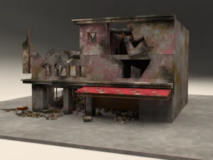 edificio distrutto Modello 3D