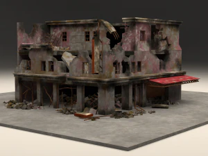 edificio distrutto Modello 3D