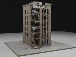 destroyed building 2 3D 모델