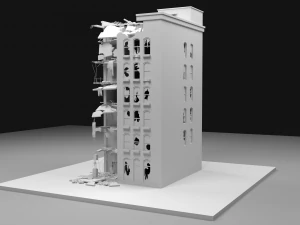 destroyed building 2 3D Model