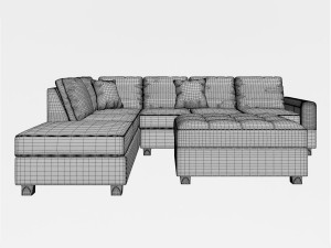 russ sectional with ottoman 3D Model