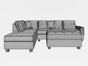 russ sectional with ottoman 3D Model