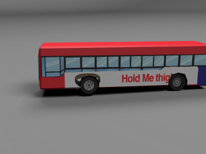 long bus low poly 3D Model