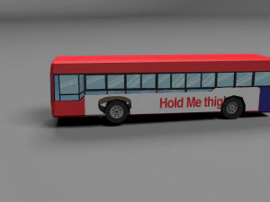 autob&uacute;s largo de baja poli Modelo 3D