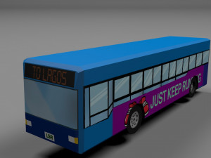 long bus low poly Modèle 3D