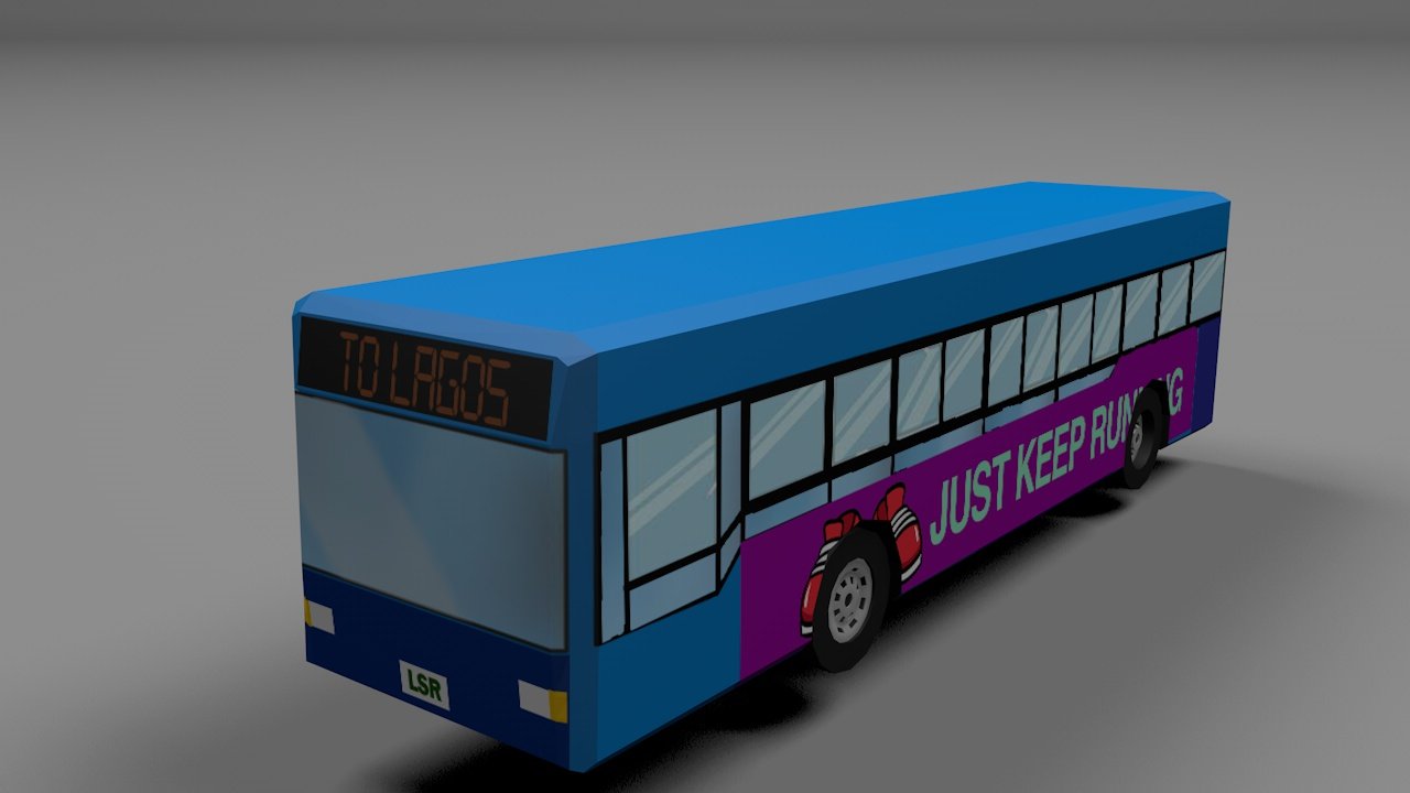 Bus 3d model. Baku bus low poly.
