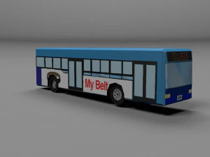 autob&uacute;s largo de baja poli Modelo 3D