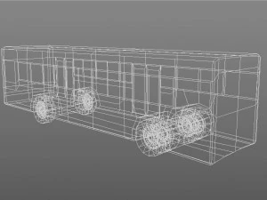 autob&uacute;s largo de baja poli Modelo 3D