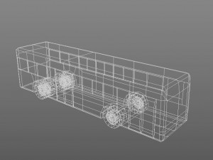 long bus low poly Modèle 3D