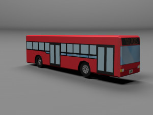 long bus low poly Modèle 3D