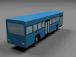 autob&uacute;s largo bajo poli 2 Modelo 3D