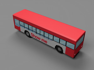 long bus low poly 2 Modèle 3D
