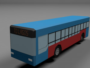 long bus low poly 2 Modèle 3D