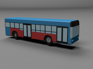 long bus low poly 2 Modèle 3D