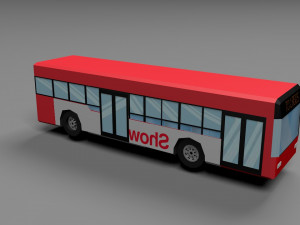 long bus low poly 2 Modèle 3D