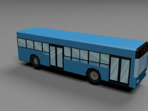 long bus low poly 2 Modèle 3D