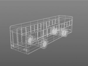 long bus low poly 2 Modèle 3D