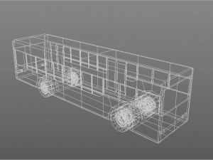 long bus low poly 2 Modèle 3D