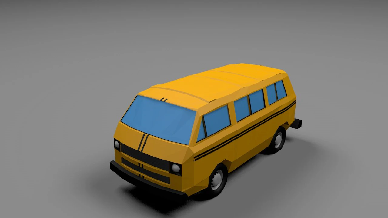 Фургон vw danfo 3D Модель .c4d .max .obj .3ds .fbx .stl .blend