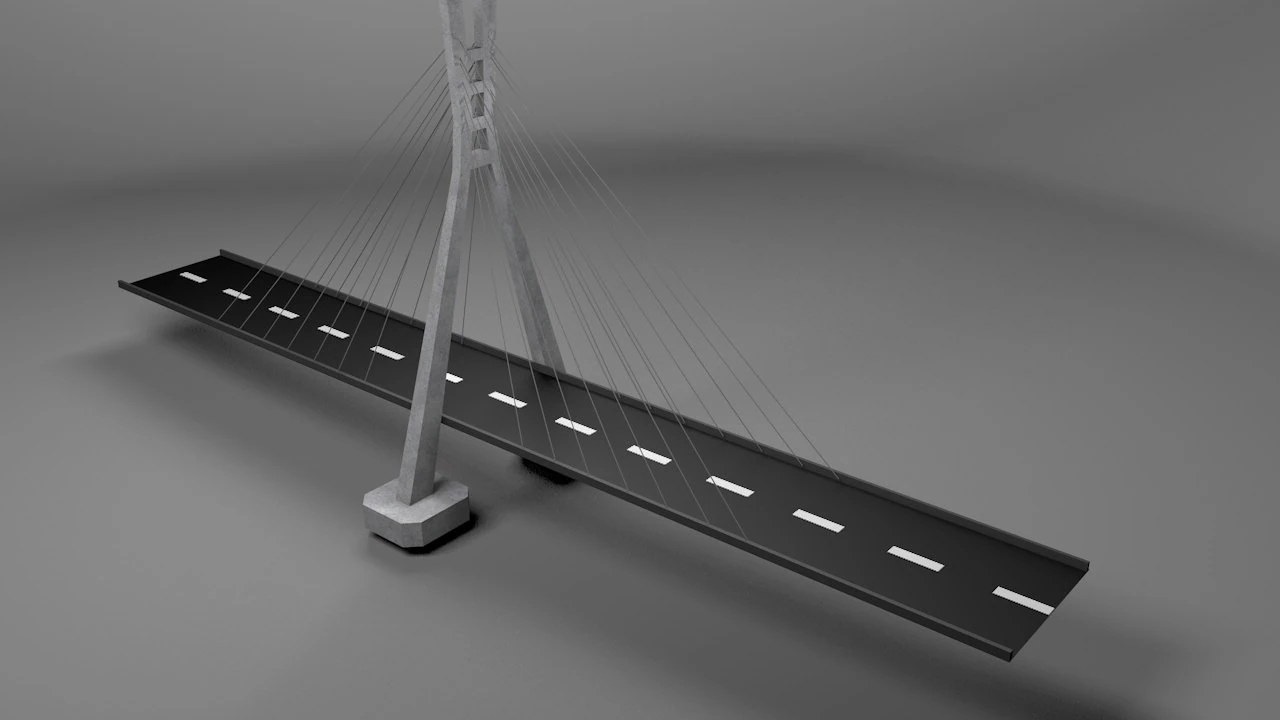 low detail suspension bridge 3D Model .c4d .max .obj .3ds .fbx .stl .blend 