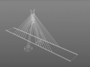 low detail suspension bridge Modèle 3D