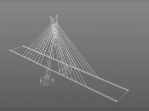 low detail suspension bridge 3D Model