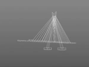 low detail suspension bridge 3D Model