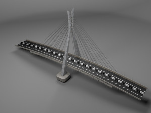 suspension bridge high detail Modelo 3D