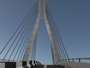 suspension bridge high detail Model 3D