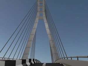 detalhe alto da ponte suspensa Modelo 3D