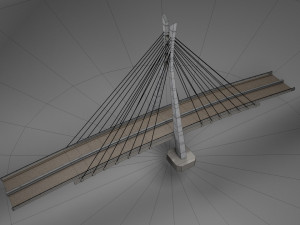suspension bridge high detail Model 3D
