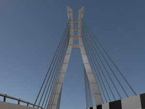 suspension bridge high detail Model 3D