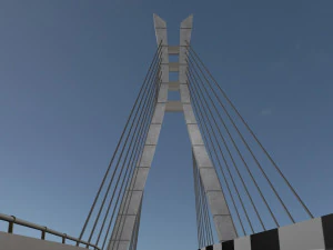 detalhe alto da ponte suspensa Modelo 3D