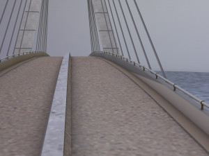 suspension bridge high detail Model 3D
