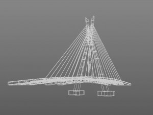 suspension bridge high detail Model 3D