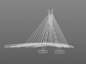 detalhe alto da ponte suspensa Modelo 3D