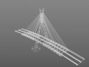 suspension bridge high detail Model 3D