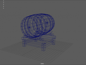 vintage barrel with stand Model 3D