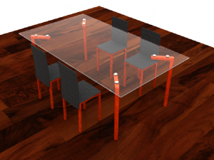 dining table with chairs 3D Model