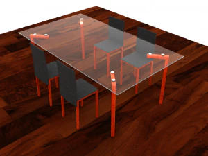 mesa de jantar com cadeiras Modelo 3D