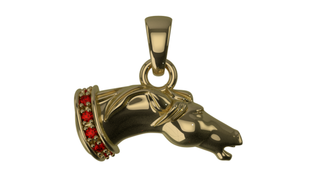 Pendant horse stones 3D Model .c4d .max .obj .3ds .fbx .stl .blend 