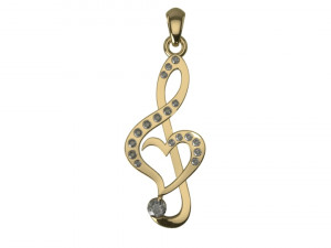 Pendant nota heart 3D Model