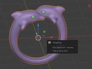 Dolphin ring 3D Print Model