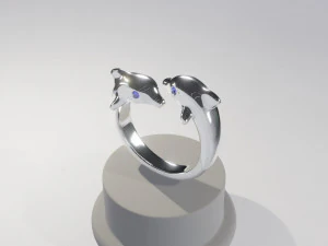 Dolphin ring 3D Print Model