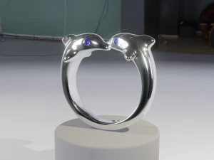 Dolphin ring 3D Print Model